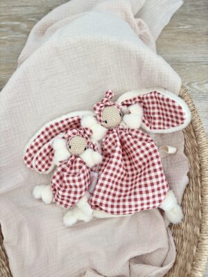 Duo Lucienne maman/bébé vichy rouge