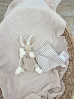 Mini Lucien et son petit lange vichy/beige