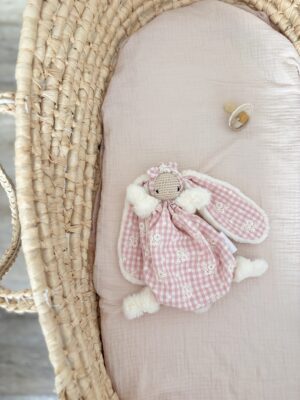 Lucienne vichy brodé rose (es)