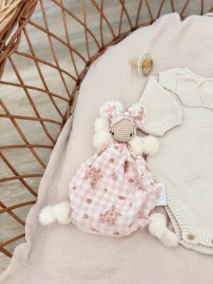 Lili vichy fleuri rose