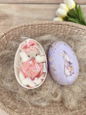 Mini Lilou "Aimée rose et orange" dans son oeuf de Pâques
