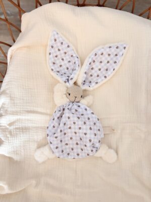 Lucien vichy bleu ciel coeurs marrons