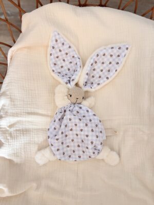 Lucien vichy bleu coeurs marrons